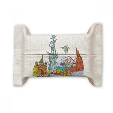 Imagem de Moscow Landmark Saint Basil's Cathedral Suporte de capa de papel de tecido de algodão e linho