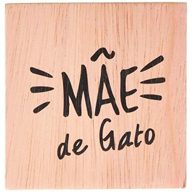 Imagem de Arte Maníacos Bloco em madeira Mãe de Gato - 10x10cm