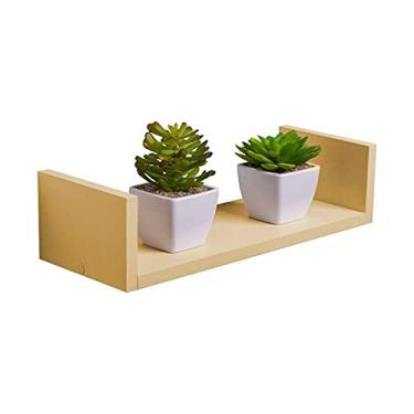 Imagem de Prateleira U 40 x 10cm Bege Claro Suporte Invisível
