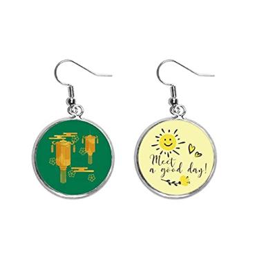 Imagem de Streamer Lanterna Antiga Artware Luz Brinco Flor Sol Joia Moda