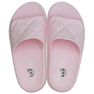 Imagem de Chinelo Feminino Nuvem Modelo Soft Slide Tamanho 39/40 Cor Rosa Bebê e Preto Life Shoes