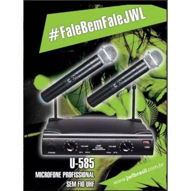 Imagem de Microfone Sem Fio Uhf - Duplo  U-585 Jwl ( Mão / Mão )