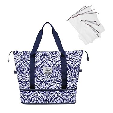 Imagem de NPBAG Bolsa esportiva feminina de viagem, bolsa grande expansível para carregar no fim de semana, bolsa de treino de ginástica, bolsa noturna, bolsa hospitalar para mamãe para trabalho de parto e