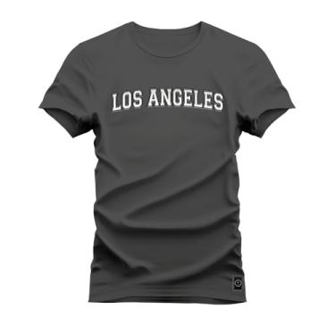 Imagem de Camiseta Estampada Premium Algodão Los Angeles Scrit Grafite M