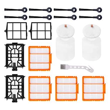 Imagem de KingBra Peças de reposição para aspirador de pó compatíveis com Shark AI AV2501S AV2501AE RV2502AE RV2520AOUS AV2510AOUS (4 filtros HEPA, 8 escovas laterais, 2 filtros de base, 2 filtros primários, 2