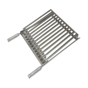 Imagem de Grelha Parrilha Argentina Aço Inox com Caixa Gordura 50x40cm