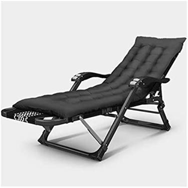 Imagem de Espreguiçadeira de metal, espreguiçadeira dobrável, cadeira de jardim reclinável 200 Kg máx. Carga estática, resistente à ferrugem, tecido sintético respirável, encosto com ajuste de 5 posiç