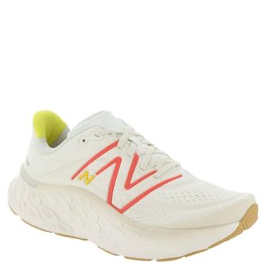 Imagem de New Balance Fresh Foam X More V4 Tênis de corrida feminino, Sal marinho/vermelho golfo/raspas de limão, 10 Wide