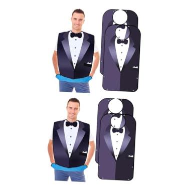 Imagem de 4 peças babador pano para comer idosos pano para arrotar idosos aventais impermeáveis ​​para homens protetores para comer idosos avental masculino babar para adultos roupas de comida poliéster capa pr