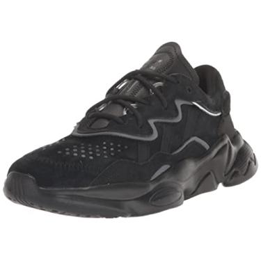 Imagem de adidas Originals Tênis de corrida masculino Ozweego, Core Black/Core Black/Night Metallic, 1 Big Kid