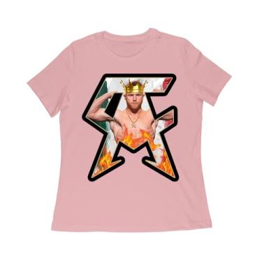 Imagem de Camiseta Canelo Alvarez Crowned Champion - Design monograma CA, Orquídea, P