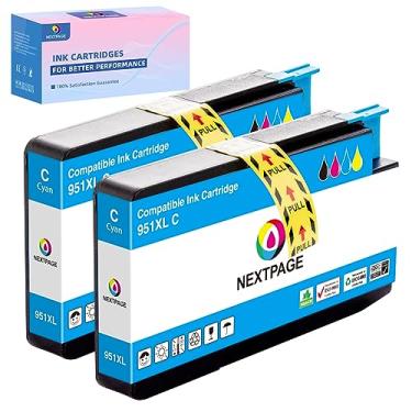 Imagem de Cartuchos de tinta ciano 951XL de substituição para cartuchos de tinta HP 951 XL 951XL (CN046AN) Funciona com impressora OfficeJet Pro 8610 8600 8615 8620 8625 276dw 251dw (pacote com 2)