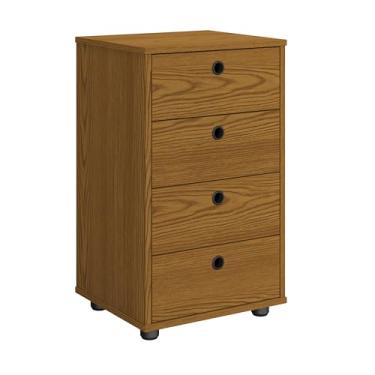 Imagem de Mesa de Cabeceira Classic Gaveteiro Organizador Escritório Home Office Quarto Decoração Com 4 Gavetas (FREIJÓ)