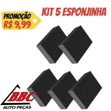Imagem de Esponja Para Pretinho E Acabamento Interno Automotivo - Kit 5 Peças - 