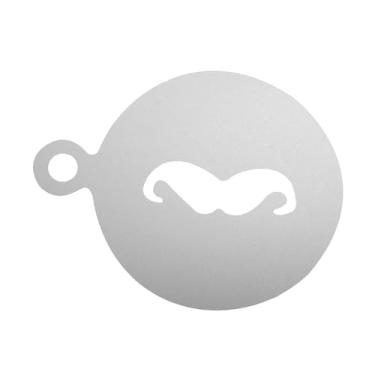 Imagem de Bothyi Molde de espuma para arte em latte com furo, estêncil de café em aço inoxidável para ferramenta de biscoito e café, Barba