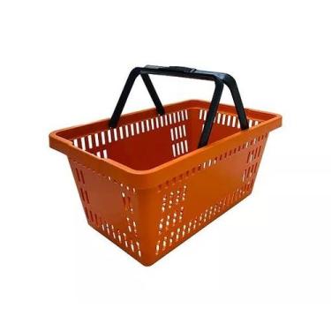 Imagem de KIT 2 Cestas Para Compras Reforçada Cestinha de Mercado e Loja 16Lts -