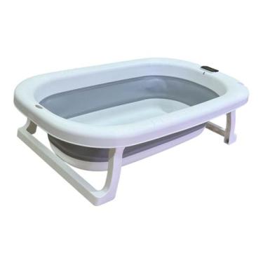 Imagem de Banheira Retrátil para Bebê Cinza com Termômetro -Zippy Toys