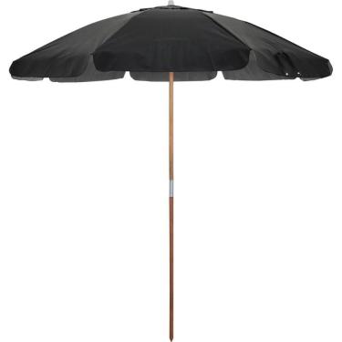 Imagem de Guarda Sol 2,20 Metros Em Bagum Guararapi Preto Com Cabo De Madeira Bel