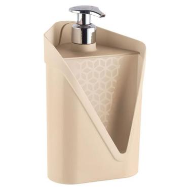 Imagem de Dispenser Detergente 500ml Sabonete Líquido Porta Esponja - Uz, Capucc