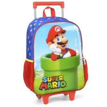 Imagem de Mochila Escolar de Rodinha Super Mario Bros Original VD - Luxcel
