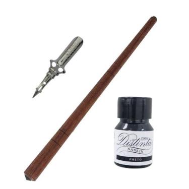 Imagem de Pena Extra Fina Caligrafia Convite Casamento Cabo 1 Nanquim - Coisa do