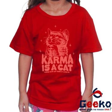Imagem de Camiseta Infantil Taylor Swift 100% Algodão Karma Is A Cat Geeko Pop, 