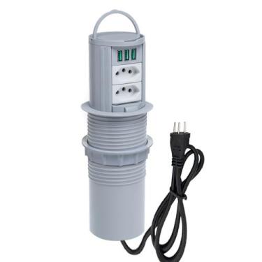 Imagem de Torre De Tomada Totem Slim Manual Alça 2 Tomada 10A 3USB 5.2 - CONNECT