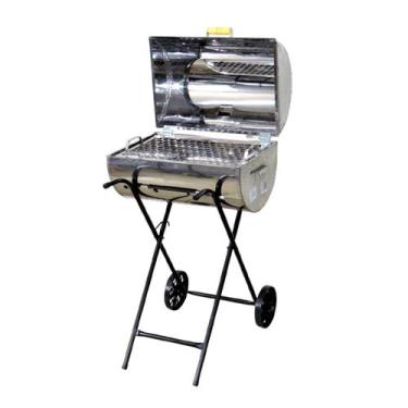 Imagem de Churrasqueira Master Grill Inox Grelha e Carrinho 94x38x30cm - Ouro Mi
