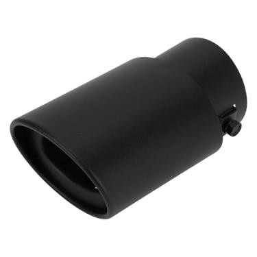 Imagem de VekAuto Ponta de escape inclinada, entrada de 3 a 6 cm, saída de 8,6 cm, comprimento de 13,5 cm, universal para parafuso de carro em aço inoxidável, preto fosco