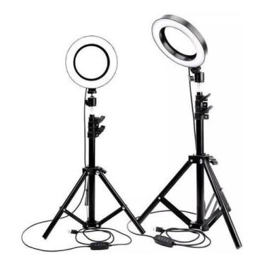 Imagem de Luz Ring Light 10 Pol Led 3500/5500K Tripé Suporte Celular - Mr Vendas