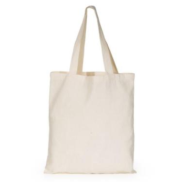 Imagem de Kit com 5 sacolas ecobag lisa algodão cru ecológica