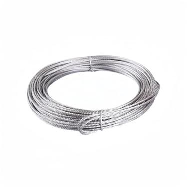 Imagem de Cabo de aço, 33 pés, 6/25 polegadas, 7x19 fios, 304, fio de aço inoxidável, corda de fio, fios de linha de roupas, fio de treliça