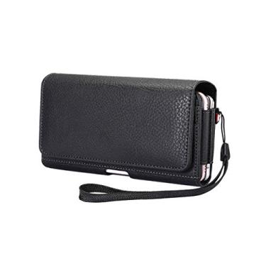 Imagem de Coldre com clipe de cinto horizontal duplo com 2 capas para celular para iPhone XR/X/Xs Max /8 Plus/Samsung Galaxy S9 S8 S10 Plus J7 A10 S7 Edge/LG G8 G7 ThinQ/Google Pixel 3a/HTC U11 /10 EVO