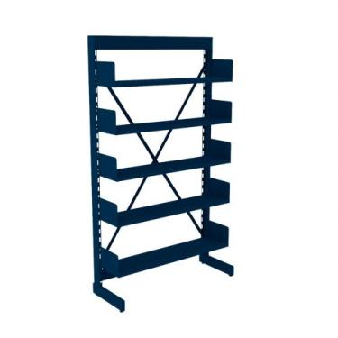 Imagem de Estante Para Biblioteca Simples Pandin 2,00 m Azul Del Rey