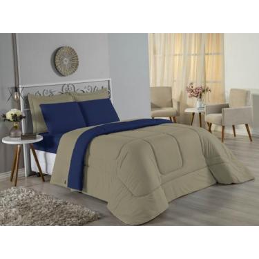 Imagem de Edredom Casal Queen Size Malha 100% Algodão - Davy Enxovais, AVELÃ/MAR