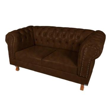 Imagem de Sofá Namoradeira 2 Lugares Chesterfield Duque Capitonê - Suede Preto /