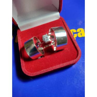 Imagem de Trio Alianças Prata 950 Namoro e Comrpromisso 8 mm Com anel Solitário 