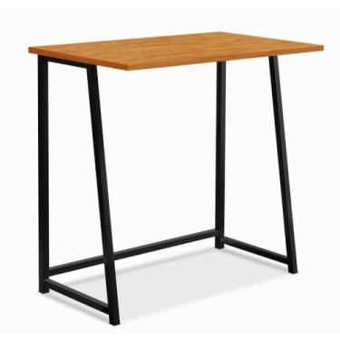 Imagem de escrivaninha 80cm home office dobravel estilo industrial canela com pr