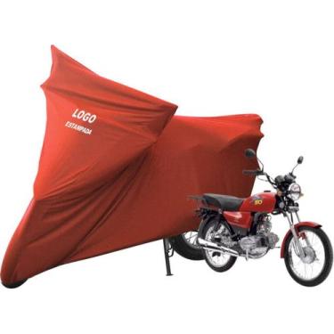 Imagem de Capa Para Proteger Moto DafraSuper 50CC Com Logo da Marca - Mz, Vermel