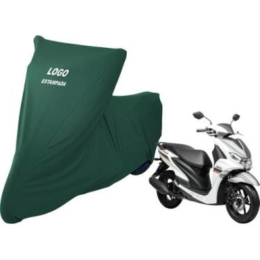 Imagem de Capa De Tecido Para Cobrir Moto Yamaha Fluo 125  Com Logo - Mz, Verde