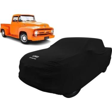 Imagem de Capa Camionete Antiga Ford F100 De Tecido Helanca Lycra - Mz, Preta
