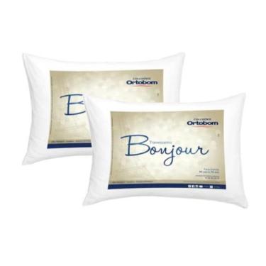 Imagem de Kit 2 Travesseiros Ortobom Bonjour Algodão Macio - Beatriz Enxovais