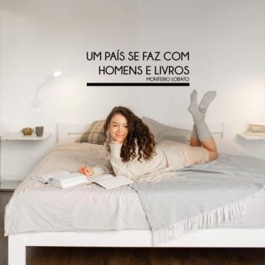 Imagem de Adesivo Frase Monteiro Lobato Um País se faz com Homens e Livros - Kan