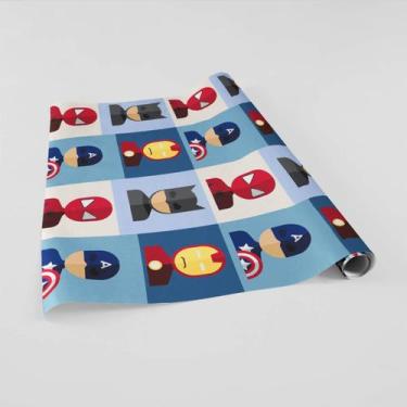 Imagem de Papel de Parede Adesivo Heróis Decoração Quarto Menino Super Homem Cap