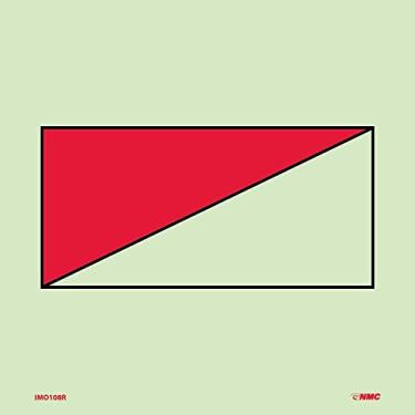 Imagem de NMC National Marker Corp. IMO108R IMO, símbolo, painel de alarme de incêndio, 15 cm x 15 cm, laminado rígido brilhante