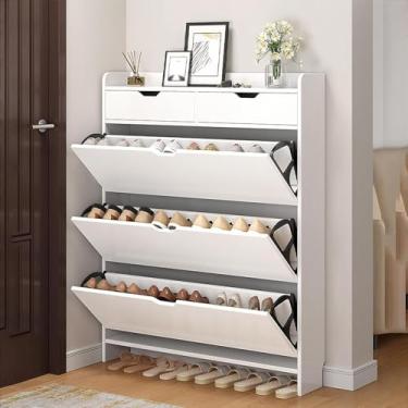 Imagem de Armário de sapatos, sapateira, armário de sapatos estreito para entrada, armário e armazenamento de sapatos, para corredor, sala de estar, varanda, quarto