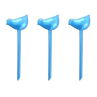 Imagem de heyous 3 peças plantador em forma de pássaro irrigador automático por gotejamento azul PVC 255 x 90 mm regador preguiçoso de plantas irrigação viagem viagem imersão automática para plantador de