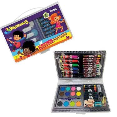 Imagem de KIT Escolar Infantil Maleta Estojo De Pintura - Canetinhas - Aquarela 42 Pçs (42Pç 3 Palav)