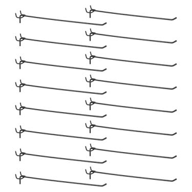Imagem de HARFINGTON 25 ganchos para prateleiras de quadro de estantes de aço inoxidável de 30,5 cm, suporte para pendurar na parede, ferramentas de organização para bancada, garagem, cozinha, loja, preto
