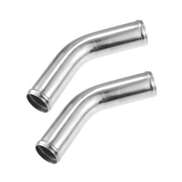 Imagem de A ABSOPRO 51 mm 5.1 cm OD 10.2 cm 100 mm comprimento da perna tubo universal de liga de alumínio para carro tubo intercooler tubo curva 45 graus cotovelo admissão de ar tubulação - pacote com 2 itens